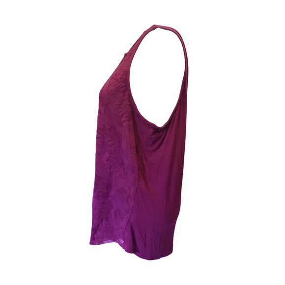 Maurices Womens Sleeveless Maroon Floral Lace Blouse XL - Picture 4 of 8